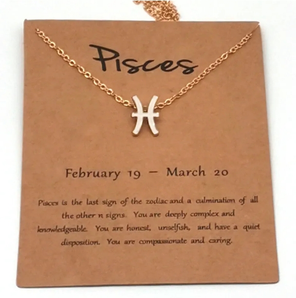 Pisces Star Signs Nacklace Pendant - Picture 4 of 6